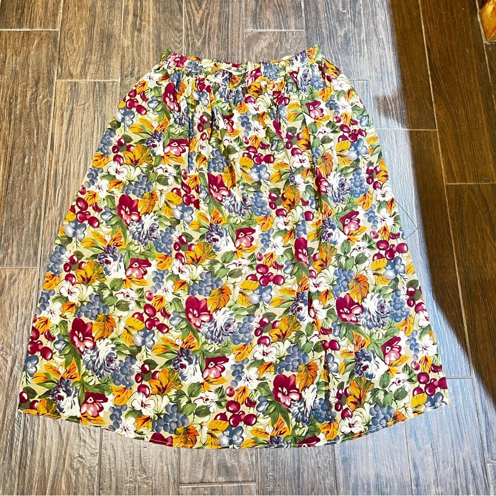 Vintage XL Kathy Lee floral fall autumn women’s skirt. Pre owned